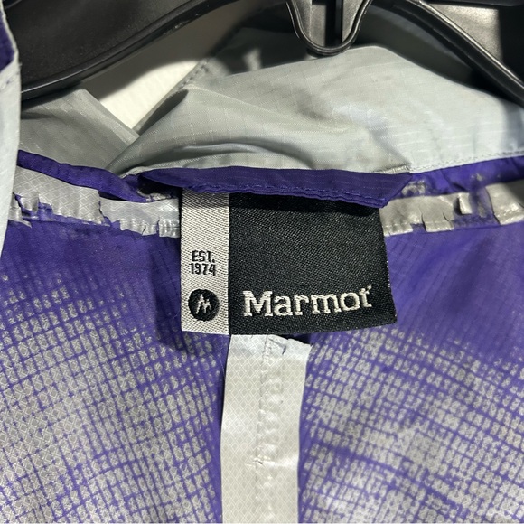 Marmot Hoodie Womens Small Purple Full Zip Hooded Water Rain Jacket-Peeling/FLAW - Picture 11 of 16